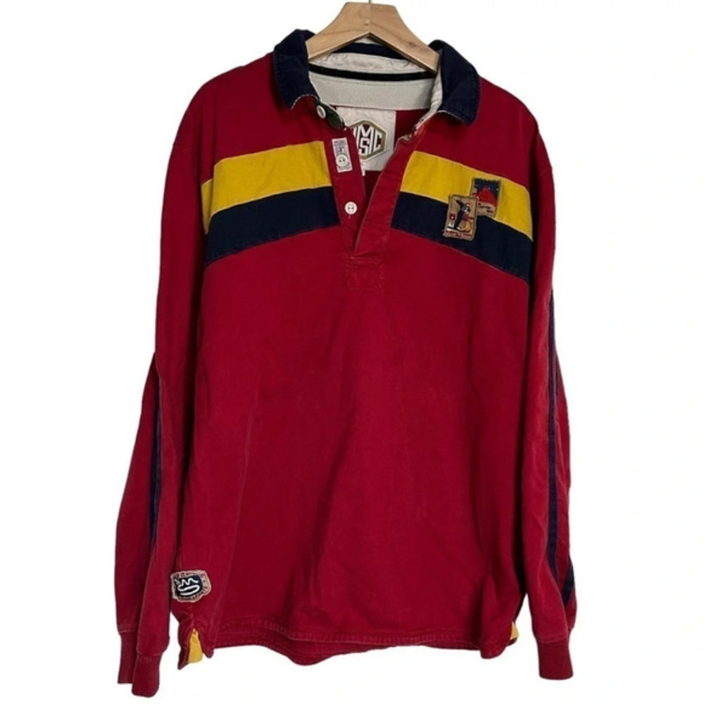 Vintage‎ Joules clothing mountain sports XL red blue yellow rugby long sleeve